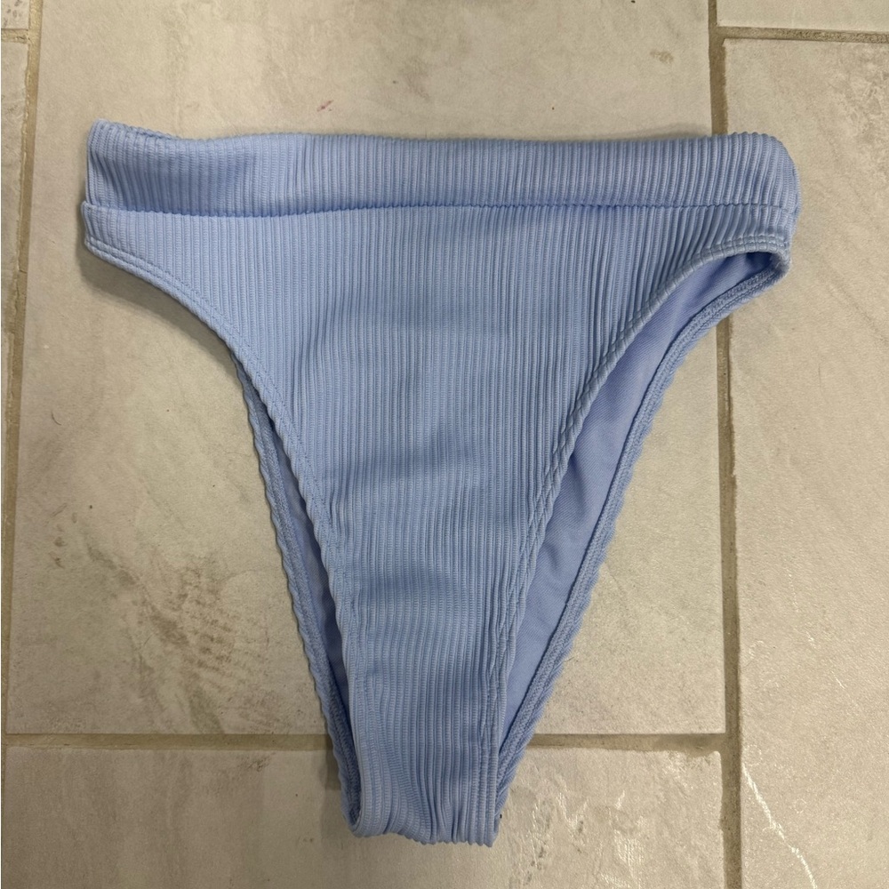 Light Blue Ribbed Bikini Bottom Hollister size xs blue
